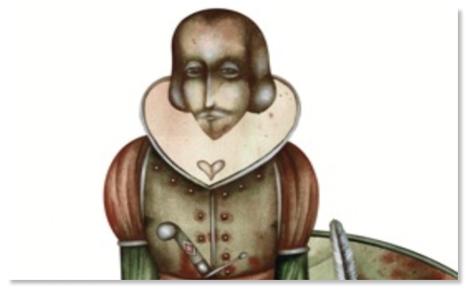 Graphic of a Shakespeare lookalike